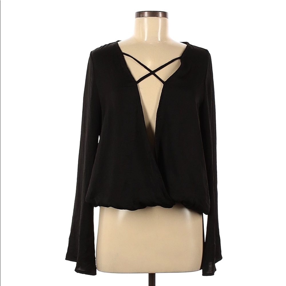 Tobi- Satin Long Sleeve Blouse